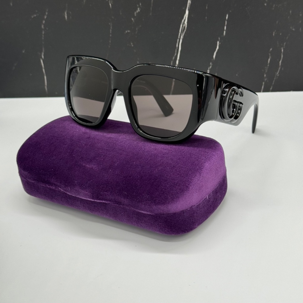 NEW GUCCI OVERSIZED SQUARE WOMEN BLACK SUNGLASSES GUCCI